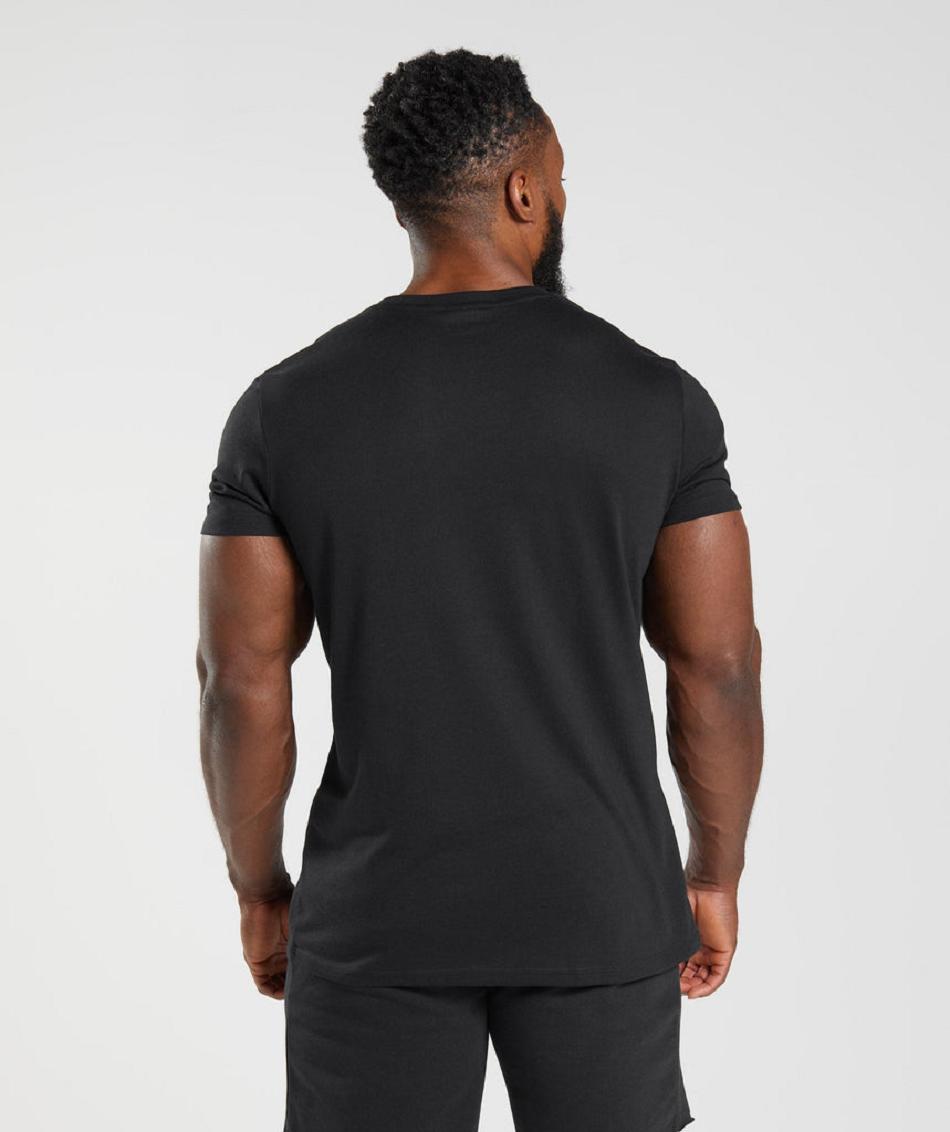 Gymshark Legacy Muške T Shirts Crne | HR 2471HAP